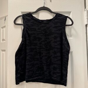 Evolution and Creation Black  and Grey Crop Tank Top Size Large